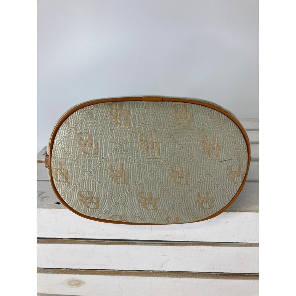 DOONEY & BOURKE, SMALL TAN BROWN CANVAS SIGNATURE HOBO BAG - Picture 5 of 15